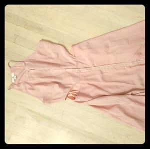 Pink button-down hi-low sleeveless dress